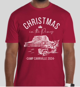 This is our t-shirt with the Christmas in the Pines design for 2024